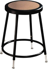 NPS - 14 Inch Wide x 14 Inch Deep x 19 to 26-1/2 Inch High, Steel Base, Adjustable Height Stool - Hardboard Seat, Black - USA Tool & Supply