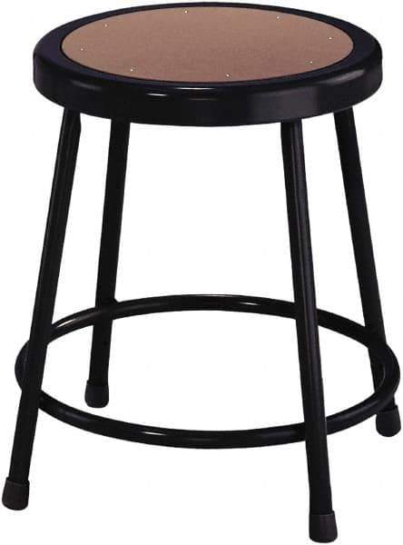 NPS - 18 Inch High, Stationary Fixed Height Stool - 14 Inch Deep x 14 Inch Wide, Hardboard Seat, Black - USA Tool & Supply