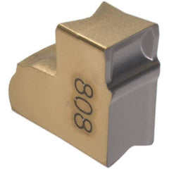 Iscar - TAG4 C Grade IC808, 4mm Cutting Width Carbide Cutoff Insert - Neutral Lead Angle, 0.25mm Corner Radius, TiAlN/AlTiN/TiN Finish - USA Tool & Supply