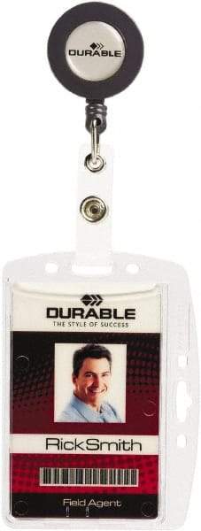 DURABLE - Slide In/Out Badge Holder - Clear - USA Tool & Supply