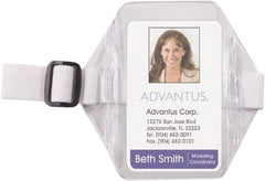 ADVANTUS - Arm Band Badge Holder - Clear/White - USA Tool & Supply