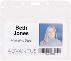 ADVANTUS - Clip-On Badge Holder - Clear - USA Tool & Supply