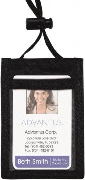 ADVANTUS - Cord Mounted Badge Holder - Black - USA Tool & Supply