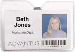 ADVANTUS - Clip-On Badge Holder - Clear - USA Tool & Supply
