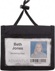 ADVANTUS - Cord Mounted Badge Holder - Black - USA Tool & Supply
