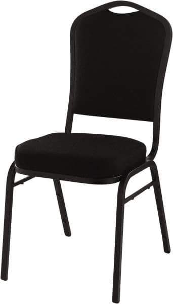 NPS - Fabric Black Stacking Chair - Black Frame, 17" Wide x 23" Deep x 36" High - USA Tool & Supply