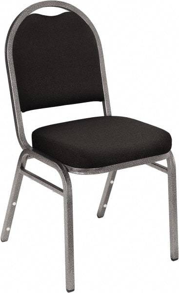 NPS - Fabric Black Stacking Chair - Silver Frame, 18" Wide x 20" Deep x 34" High - USA Tool & Supply