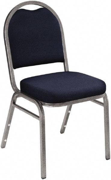 NPS - Fabric Blue Stacking Chair - Silver Frame, 18" Wide x 20" Deep x 34" High - USA Tool & Supply