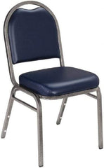 NPS - Vinyl Blue Stacking Chair - Silver Frame, 18" Wide x 20" Deep x 34" High - USA Tool & Supply