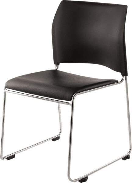 NPS - Vinyl Black Stacking Chair - Chrome Frame, 20" Wide x 19-1/4" Deep x 30" High - USA Tool & Supply