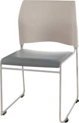 NPS - Vinyl Blue Stacking Chair - Silver Frame, 20" Wide x 19-1/4" Deep x 30" High - USA Tool & Supply