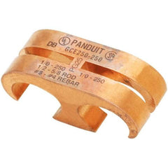 Panduit - 6 to 1/0 AWG Compatible Grounding Clamp - Copper Alloy, 1" OAL - USA Tool & Supply