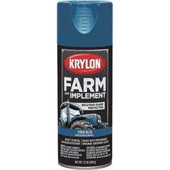 Krylon - Blue (Ford), 12 oz Net Fill, Gloss, Farm & Equipment Spray Paint - 12 oz Container, Use on Equipment - USA Tool & Supply