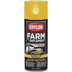 Krylon - Yellow (John Deere), 12 oz Net Fill, Gloss, Farm & Equipment Spray Paint - 12 oz Container, Use on Equipment - USA Tool & Supply