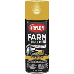 Krylon - School Bus Yellow, 12 oz Net Fill, Gloss, Farm & Equipment Spray Paint - 12 oz Container, Use on Equipment - USA Tool & Supply