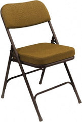 NPS - 18" Wide x 20-3/4" Deep x 32" High, Steel & Fabric Folding Chair with Fabric Padded Seat - Gold - USA Tool & Supply