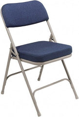 NPS - 18" Wide x 20-3/4" Deep x 32" High, Steel & Fabric Folding Chair with Fabric Padded Seat - Blue - USA Tool & Supply