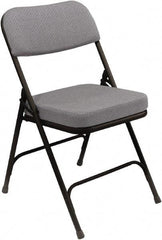 NPS - 18" Wide x 20-3/4" Deep x 32" High, Steel & Fabric Folding Chair with Fabric Padded Seat - Grey - USA Tool & Supply