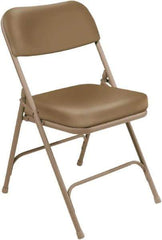 NPS - 18" Wide x 20-3/4" Deep x 32" High, Steel & Vinyl Folding Chair with Vinyl Padded Seat - Beige - USA Tool & Supply