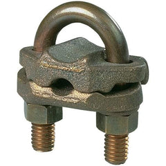 Panduit - 4 to 2/0 AWG Compatible Grounding Clamp - Bronze, 5-3/4" OAL, cULus Listed 467 & DB Rated - USA Tool & Supply