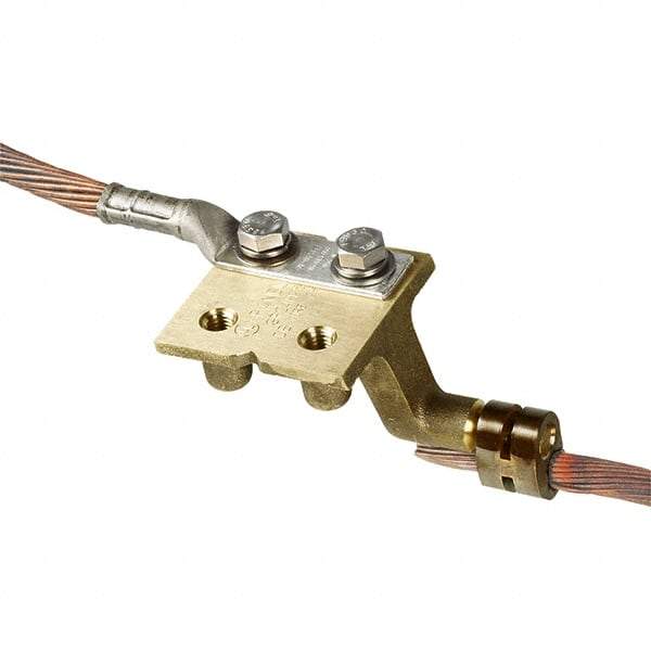 Panduit - 2 AWG Compatible Grounding Clamp - Copper Alloy, 5.8071" OAL, IEEE STD 837-2002 - USA Tool & Supply