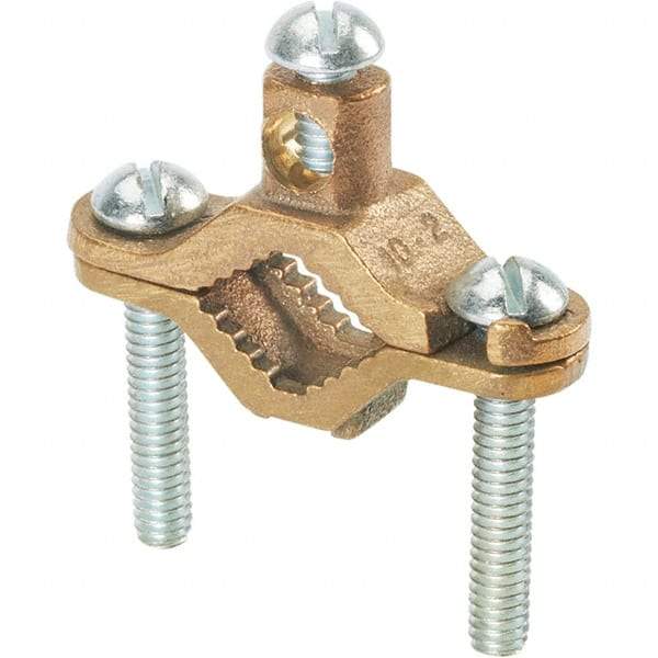 Panduit - 10 to 2 AWG Compatible Grounding Clamp - Bronze, 5.2" OAL - USA Tool & Supply