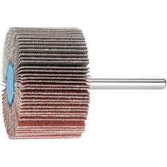 PFERD - 2" Diam x 1" Face Width, Aluminum Oxide Coated Mounted Flap Wheel - 1/4" Shank Mount, 80 Grit, 23,000 Max RPM - USA Tool & Supply