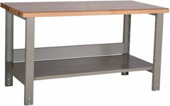Rousseau Metal - 60 Wide x 30" Deep x 34" High, Laminated Hardwood Workbench - Fixed Legs - USA Tool & Supply