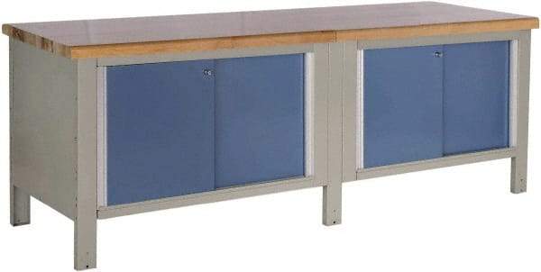 Rousseau Metal - 96 Wide x 30" Deep x 34" High, Laminated Hardwood Workbench - Fixed Legs - USA Tool & Supply
