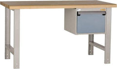 Rousseau Metal - 60 Wide x 30" Deep x 34" High, Laminated Hardwood Workbench - Fixed Legs - USA Tool & Supply