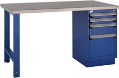 Rousseau Metal - 60 Wide x 30" Deep x 34" High, Stainless Steel Workbench - Fixed Legs - USA Tool & Supply