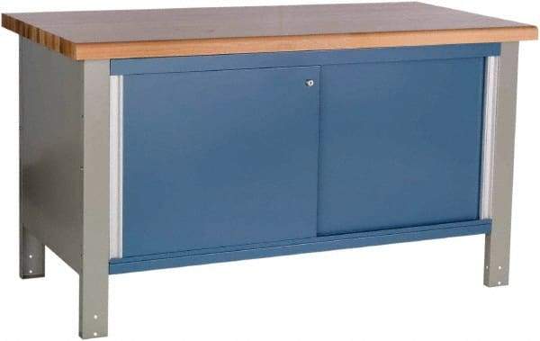 Rousseau Metal - 60 Wide x 30" Deep x 34" High, Laminated Hardwood Workbench - Fixed Legs - USA Tool & Supply
