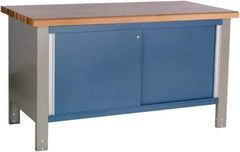 Rousseau Metal - 60 Wide x 30" Deep x 34" High, Laminated Hardwood Workbench - Fixed Legs - USA Tool & Supply