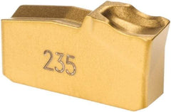 Sandvik Coromant - R151.230 4E 235 Grade, 0.1181" Cutting Width, Carbide Cutoff Insert - 5° Right Hand Lead Angle, 0.0118" Cnr Rad, TiCN/TiN Coated - USA Tool & Supply