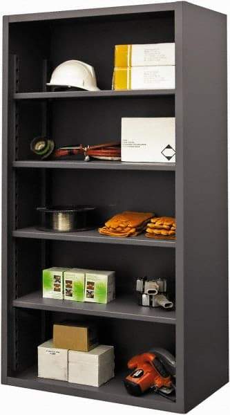 Durham - 4 Shelves, 7,600 Lb Capacity, Closed Shelving System - 36" Wide x 24" Deep x 72" High, Gray - USA Tool & Supply