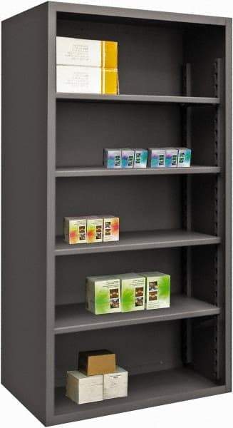 Durham - 4 Shelves, 6,100 Lb Capacity, Closed Shelving System - 72" Wide x 24" Deep x 72" High, Gray - USA Tool & Supply