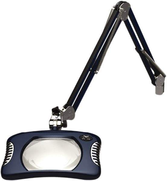 O.C. White - 43 Inch, Spring Suspension, Clamp on, LED, Spectre Blue, Magnifying Task Light - 8 Watt, 7.5 and 15 Volt, 2x Magnification, 5-1/4 Inch Wide, 7 Inch Long - USA Tool & Supply