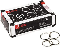 ACCO - 3/4", Book Rings - Steel, Silver - USA Tool & Supply