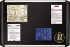 MasterVision - 24.41" Wide x 40.16" High Cork Bulletin Board - Fabric, Black - USA Tool & Supply