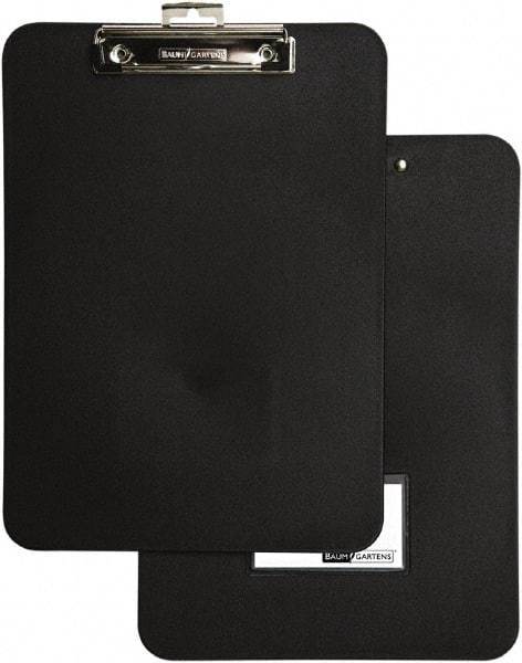 Baum/Gartens - 12-1/2 Inch Long x 9 Inch Wide, Clip Board - Black - USA Tool & Supply