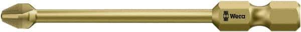 Wera - #2, Harpoon Phillips Power Screwdriver Bit - 1/4" Drive, 2" OAL - USA Tool & Supply