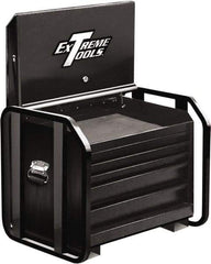 EXTREME TOOLS - 36" Wide x 25-1/4" Deep x 28-1/4" High Job Site Road Box - 1 Door, Steel, Black - USA Tool & Supply