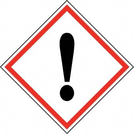 NMC - Hazardous Materials Label, Header: Harmful Irritant Warning - Legend: GHS - Graphic, English, Black & Red, 2" Long x 2" High, No Coating - USA Tool & Supply