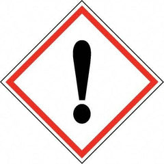 NMC - Hazardous Materials Label, Header: Harmful Irritant Warning - Legend: GHS - Graphic, English, Black & Red, 2" Long x 2" High, No Coating - USA Tool & Supply