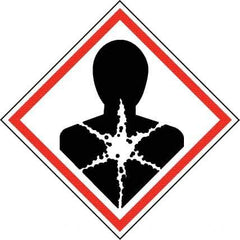 NMC - Hazardous Materials Label, Header: Health Hazard - Legend: GHS - Graphic, English, Black & Red, 2" Long x 2" High, No Coating - USA Tool & Supply