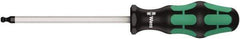 Wera - 1.5mm Hex Ball End Driver - 4" Bade Length, Ergonomic Cushion Grip Handle, 130mm OAL - USA Tool & Supply