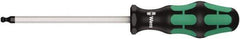 Wera - 6mm Hex Ball End Driver - 5" Bade Length, Ergonomic Cushion Grip Handle, 230mm OAL - USA Tool & Supply