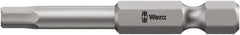 Wera - 3/16" Hex Bit - 1/4" Hex Drive, 3-1/2" OAL - USA Tool & Supply