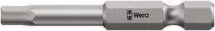 Wera - 5/32" Hex Bit - 1/4" Hex Drive, 3-1/2" OAL - USA Tool & Supply