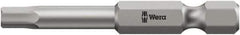 Wera - 1/8" Hex Bit - 1/4" Hex Drive, 3-1/2" OAL - USA Tool & Supply